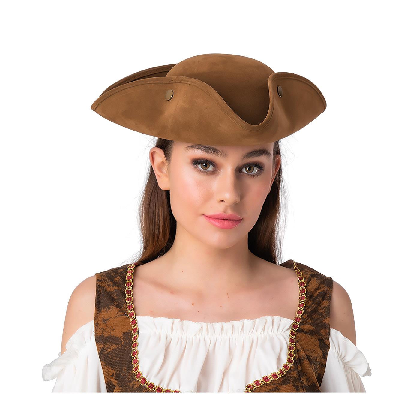 Brown Suede Pirate Hat - Adult