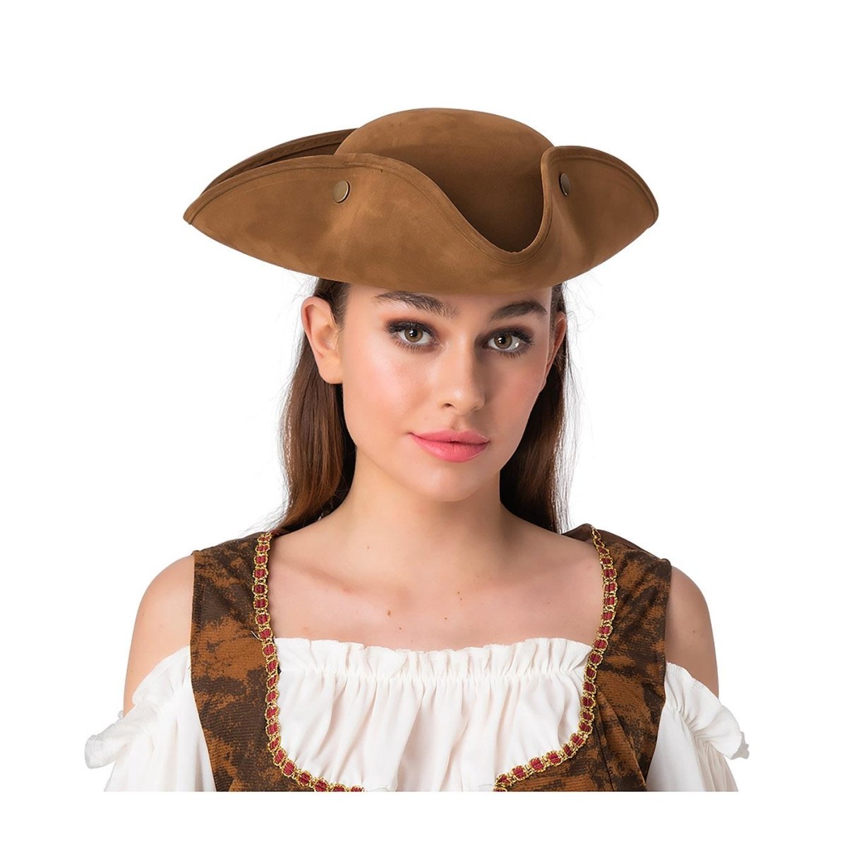 Wicked Costumes Ltd - Brown Suede Pirate Hat - Adult - Fancy Dress Central