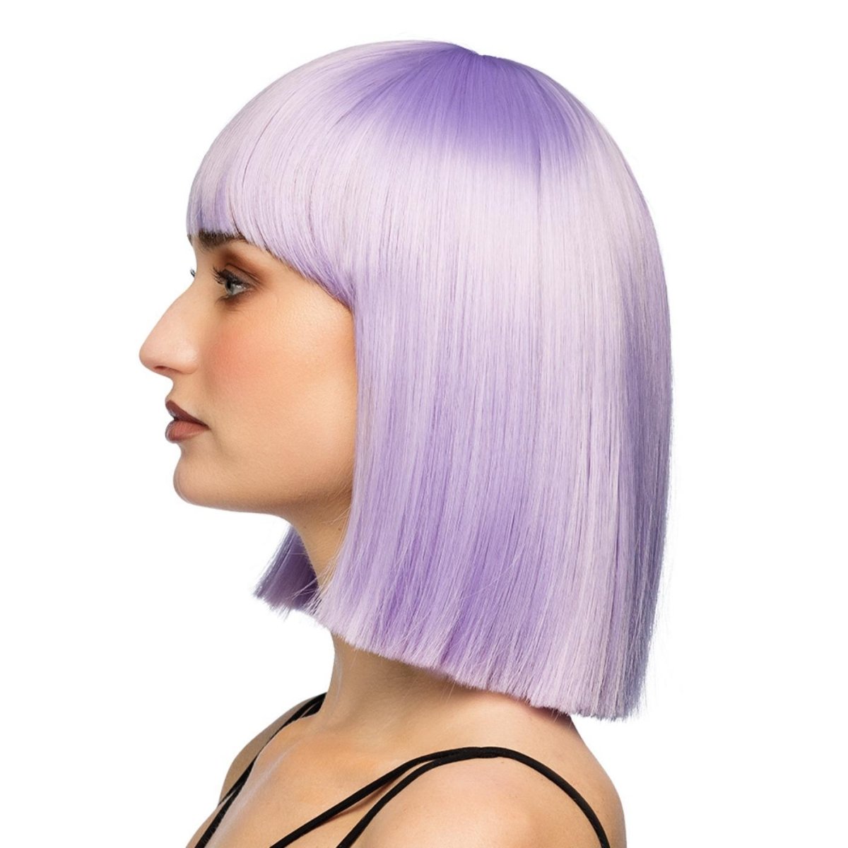 Fancy Dress Central - Bob Wig with Fringe (Lilac) - Adult - Fancy Dress Central