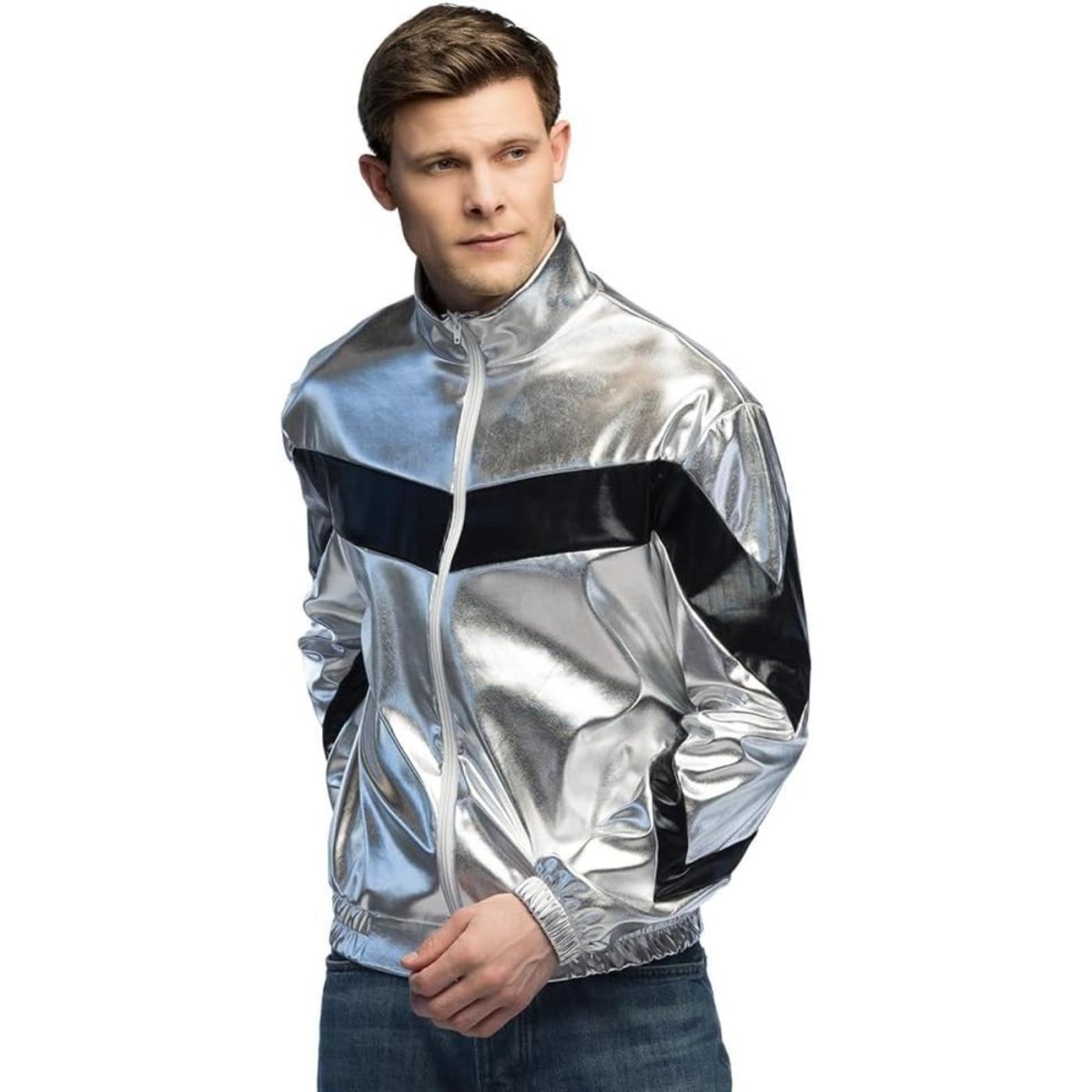 Boland - Metallic Cosmic Jacket (Silver) - Men - Fancy Dress Central