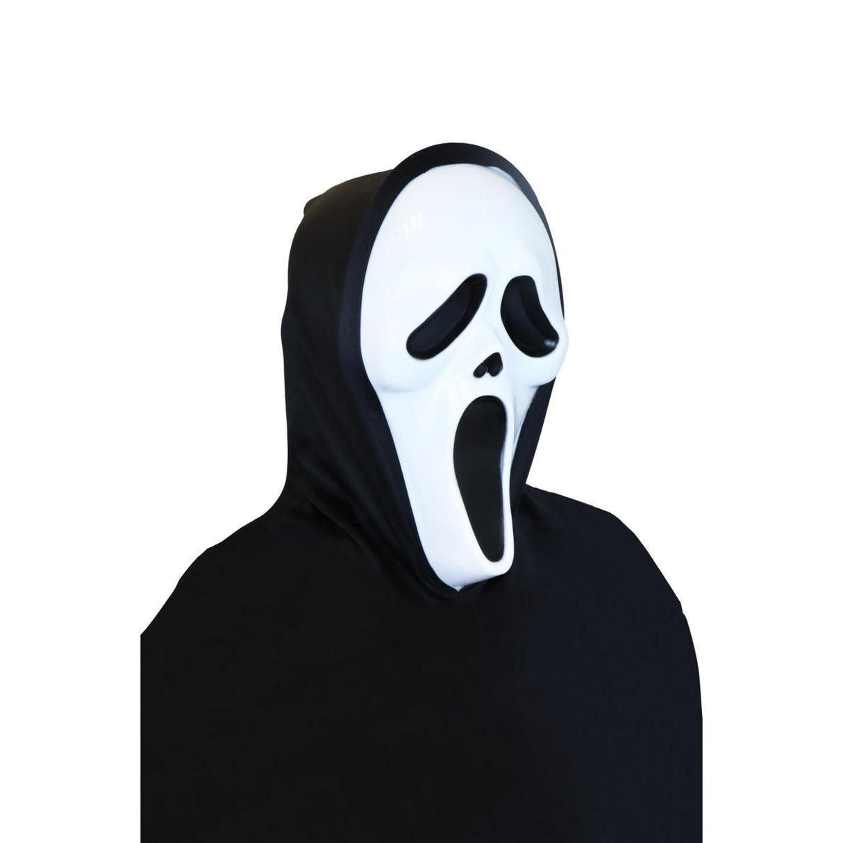 Screaming Ghost Face Mask with Hood - Adult