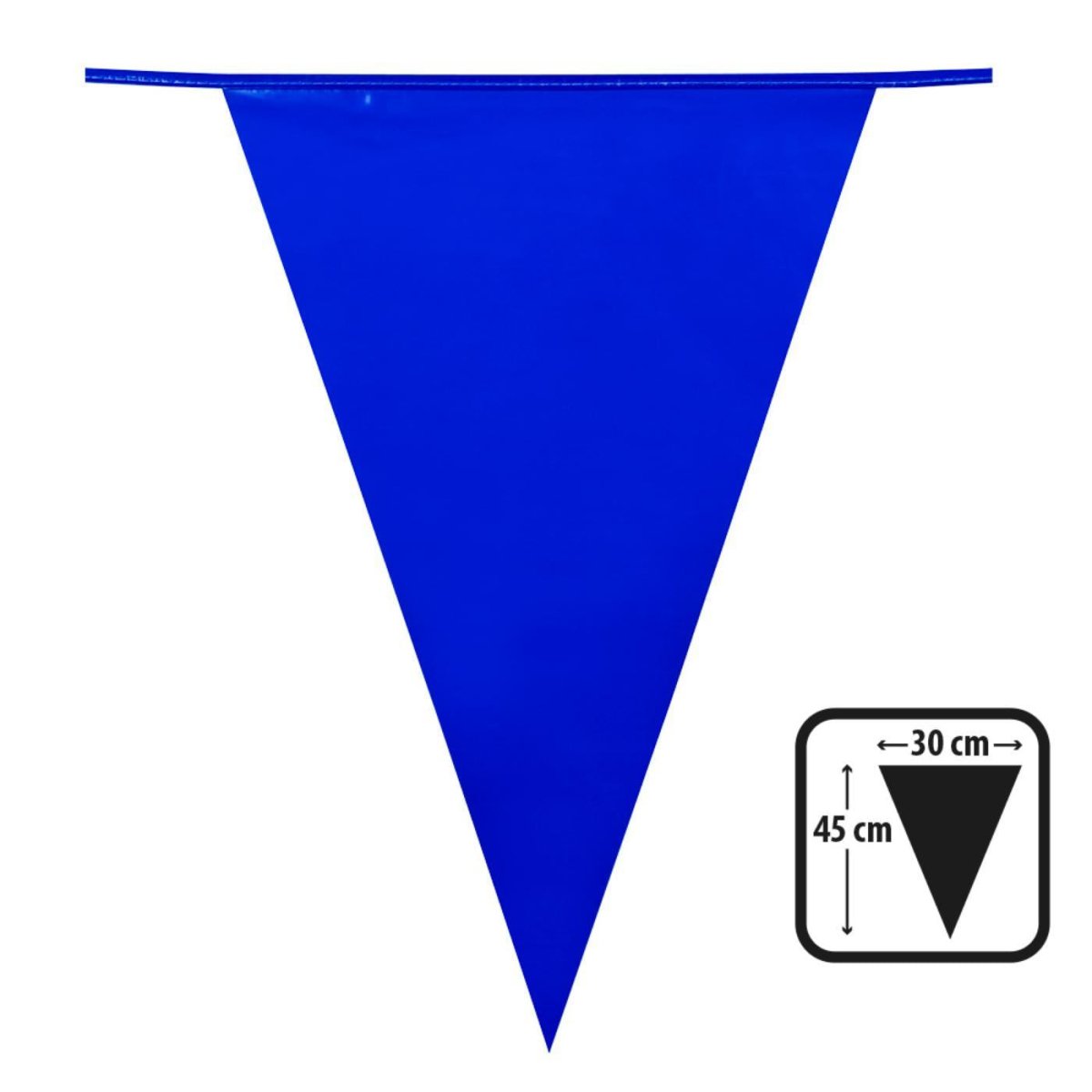Boland - 10m Giant Coloured Triangular Bunting (Blue) - Fancy Dress Central