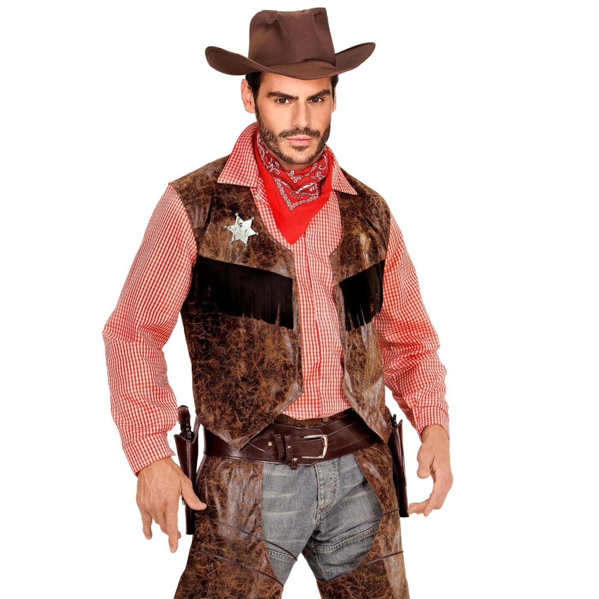Widmann - Authentic Double Holster and Belt - Adult - Fancy Dress Central