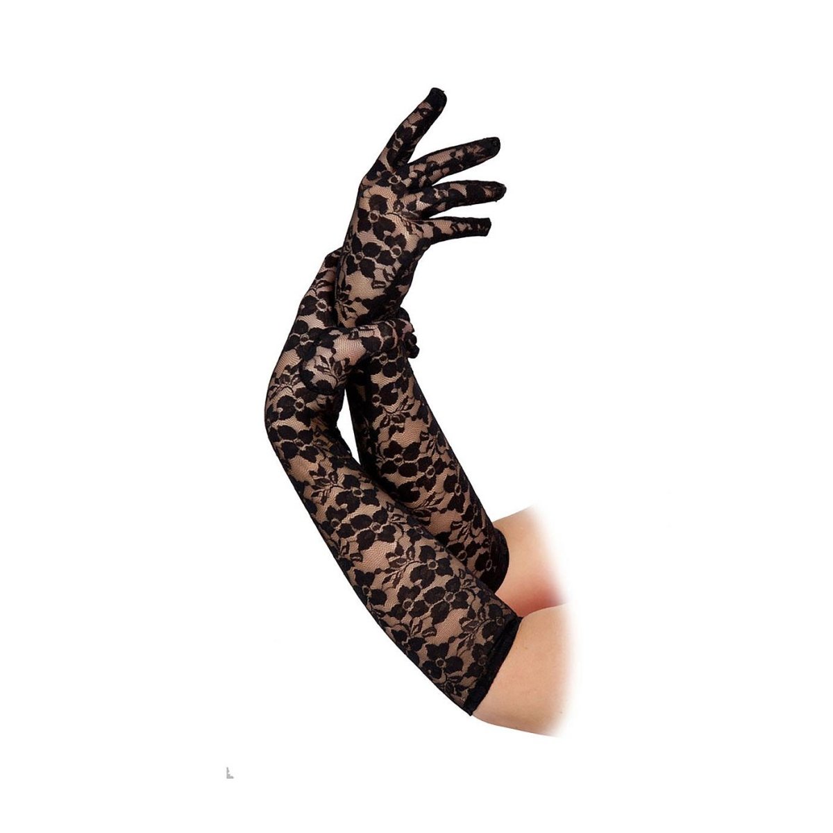Wicked Costumes Ltd - Long Gloves (Black Lace) - Women - Fancy Dress Central