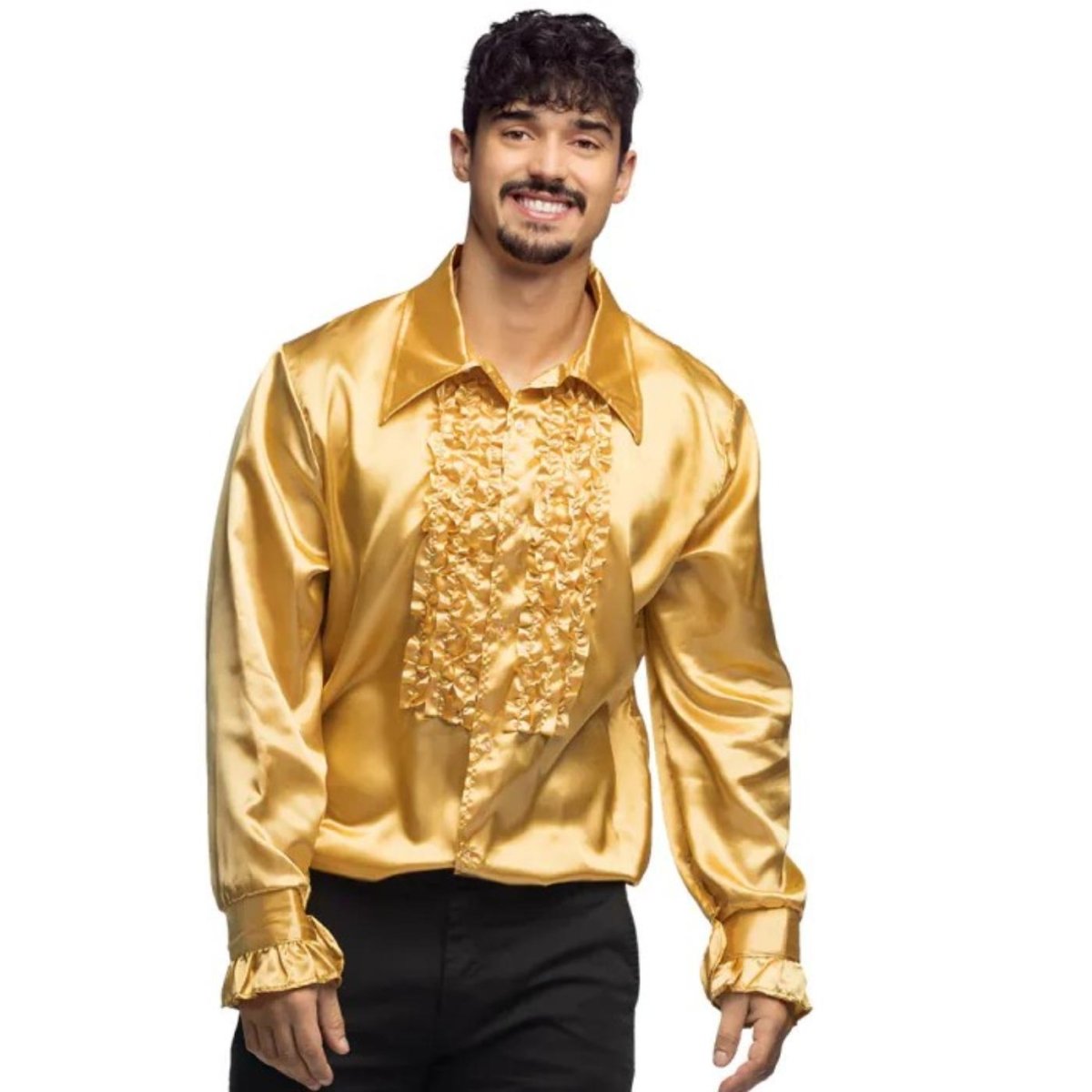 Boland - Ruffle Party Shirt (Gold) - Men - Fancy Dress Central