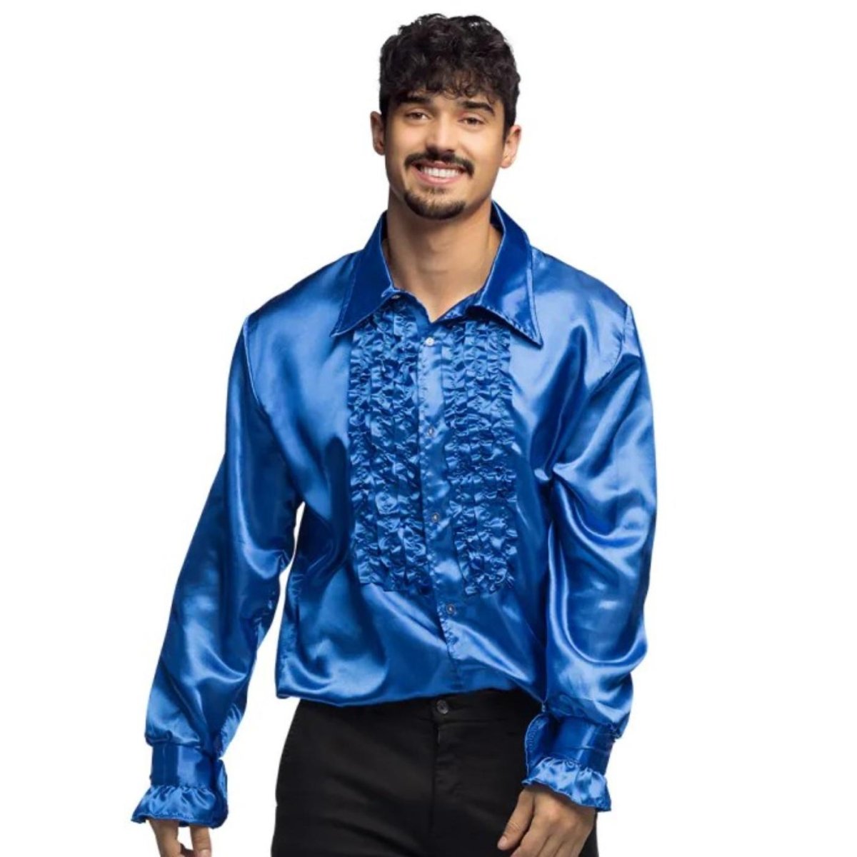 Boland - Ruffle Party Shirt (Blue) - Men - Fancy Dress Central
