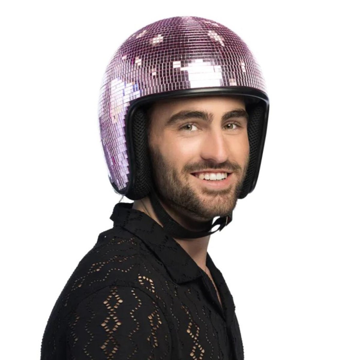 Boland - Disco Helmet (Pink) - Adult - Fancy Dress Central