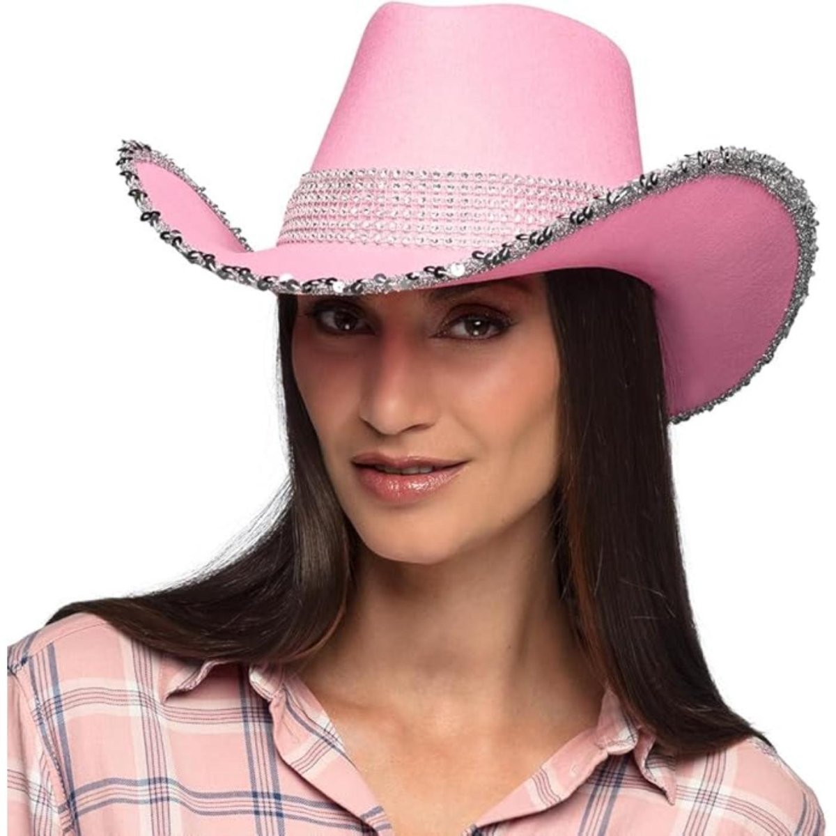 Boland - Sparkle Cowboy Hat (Pink) - Adult - Fancy Dress Central