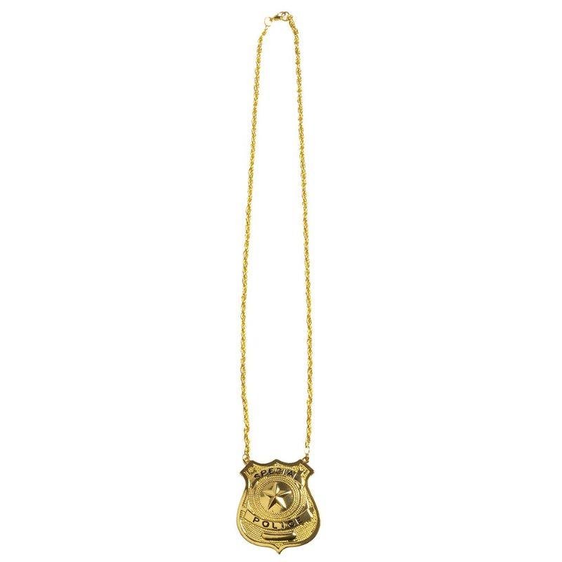 Boland - Special Police Badge Necklace (Gold) - Adult - Fancy Dress Central