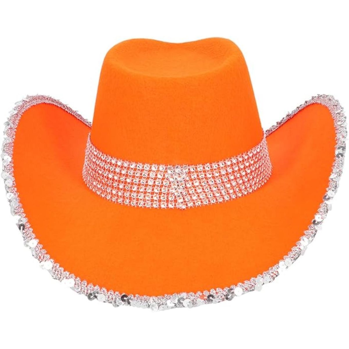 Boland - Sparkle Cowboy Hat (Orange) - Adult - Fancy Dress Central