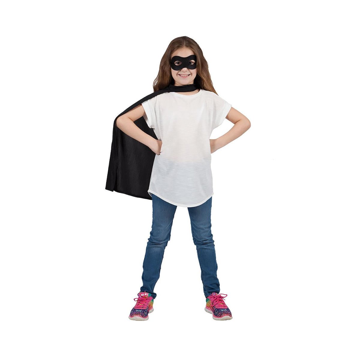Wicked Costumes Ltd - Super Hero Cape & Mask (Black) - Child - Fancy Dress Central