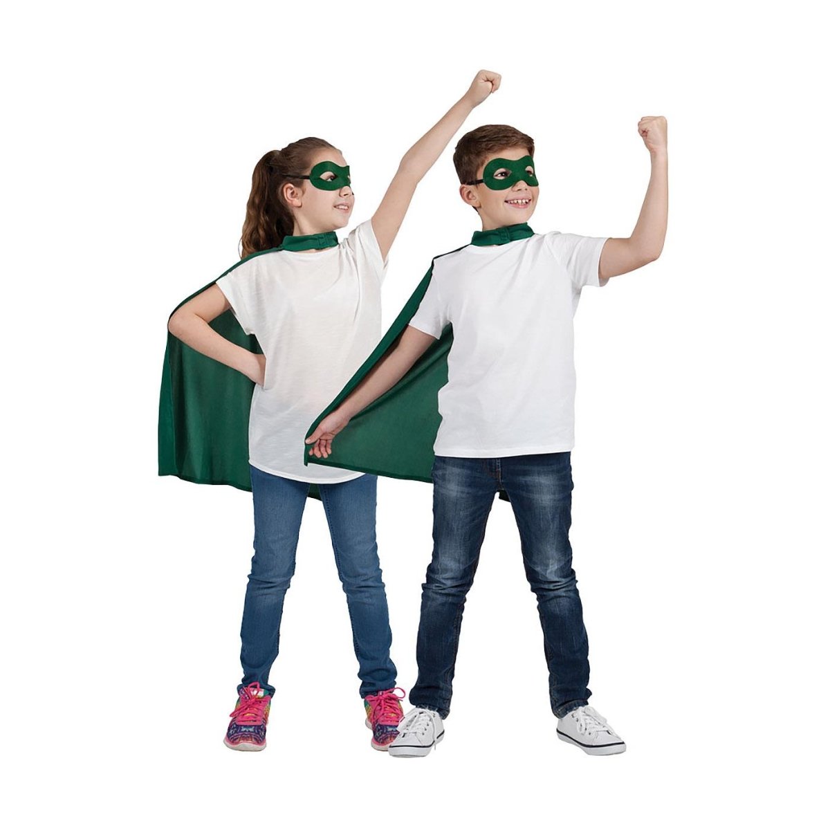 Wicked Costumes Ltd - Super Hero Cape & Mask (Green) - Child - Fancy Dress Central