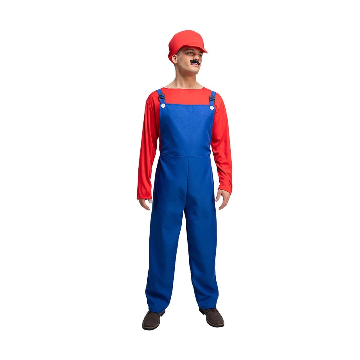 Wicked Costumes - Funny Workman Costume (Red & Blue) - Men - Fancy Dress Central