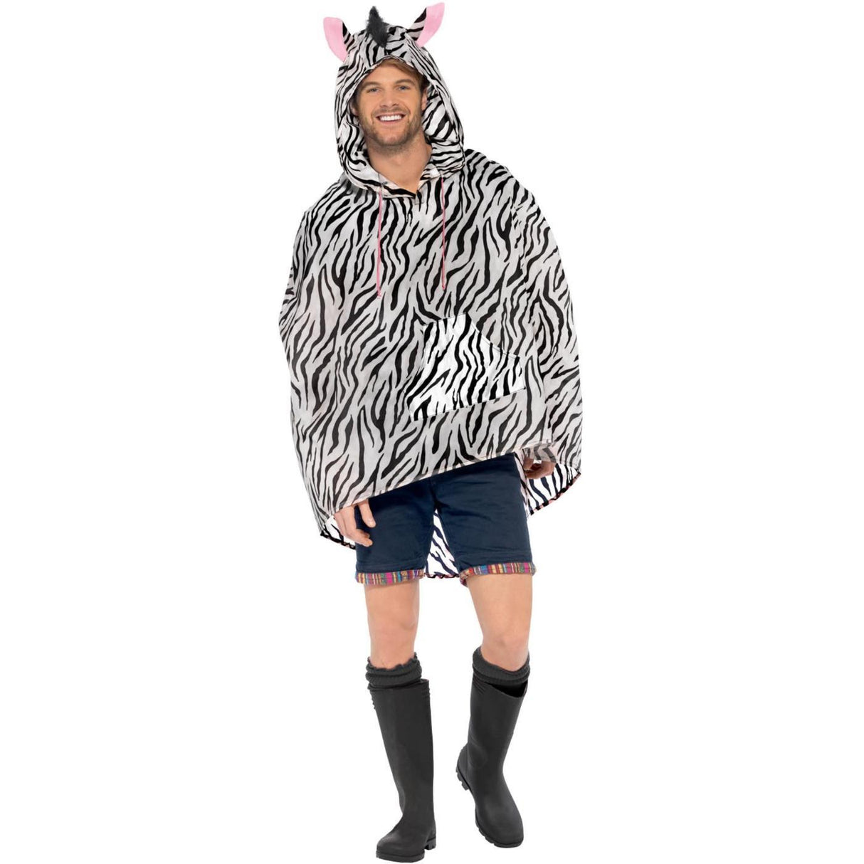 Zebra Party Poncho - Adult