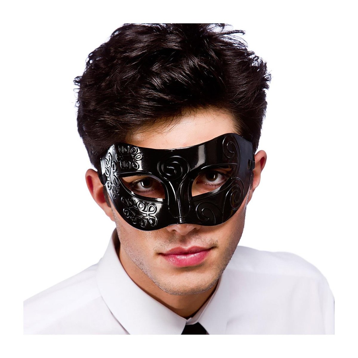 Wicked Costumes Ltd - Rome Masquerade Eye Mask (Black) - Adult - Fancy Dress Central