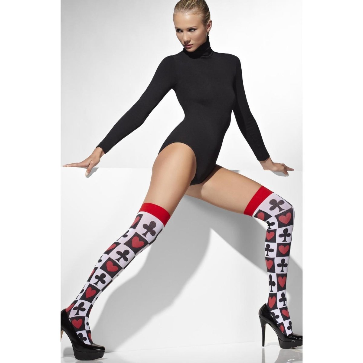 Smiffys - Poker Thigh High Stockings - Women - Fancy Dress Central