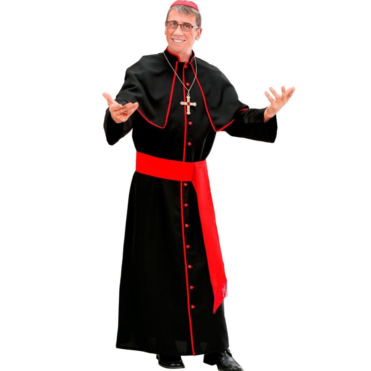 Widmann - Cardinal Costume (Black/Red) - Men - Fancy Dress Central