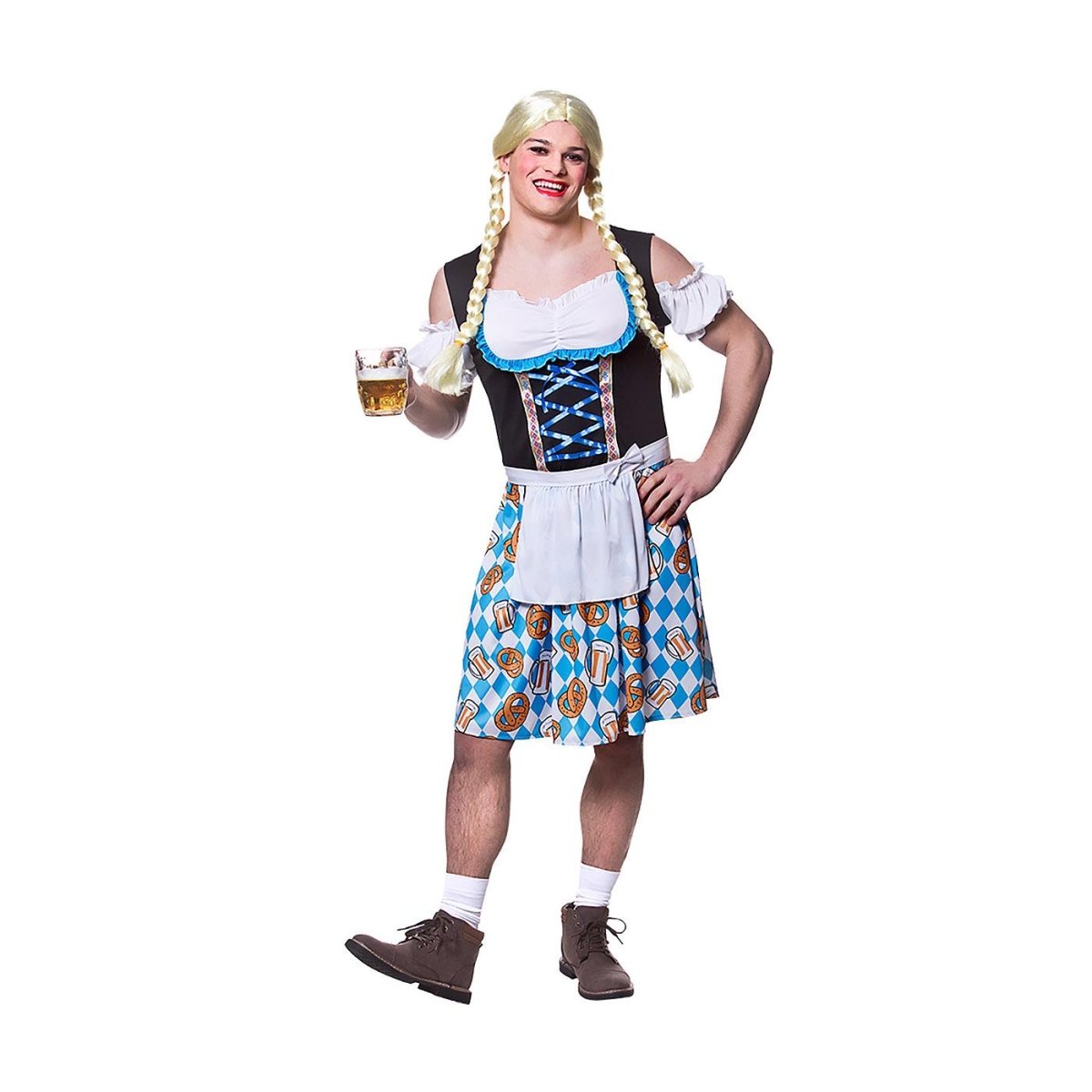 Wicked Costumes - Funny Bavarian Beer Girl Costume - Men - Fancy Dress Central