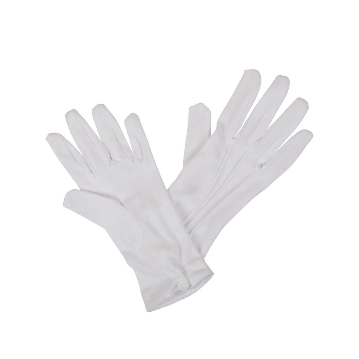 Wicked Costumes Ltd - Gents Gloves with Snap Closure (White) - Men - Fancy Dress Central