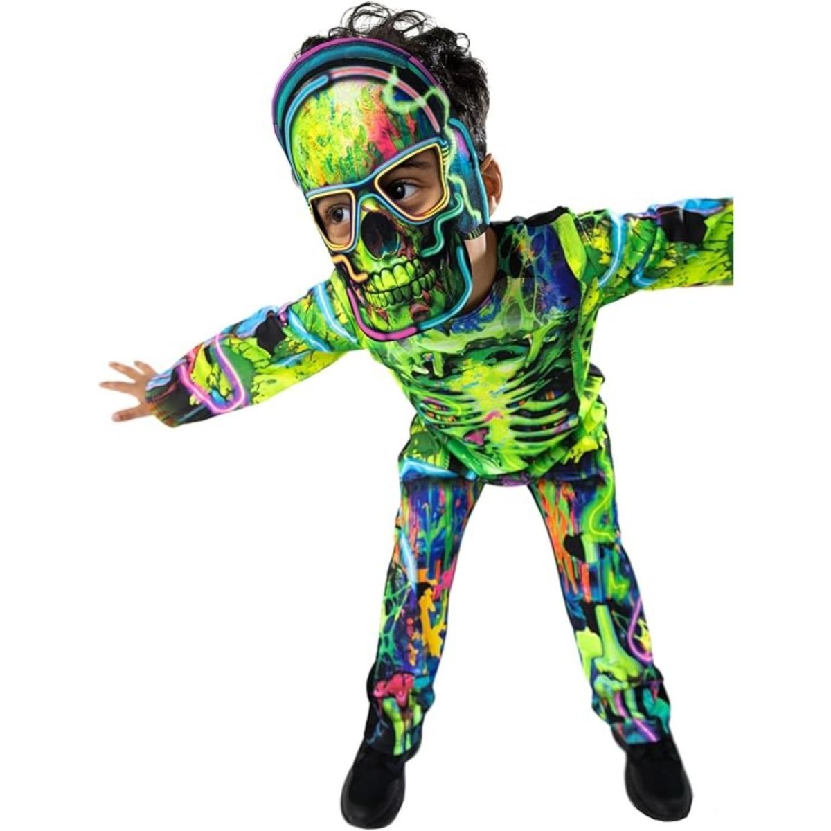 Blues Group - Neon Skeleton Costume - Child - Fancy Dress Central