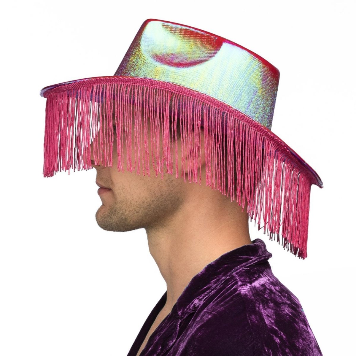 Fancy Dress Central - Fabulous Cowboy Hat (Magenta) - Adult - Fancy Dress Central