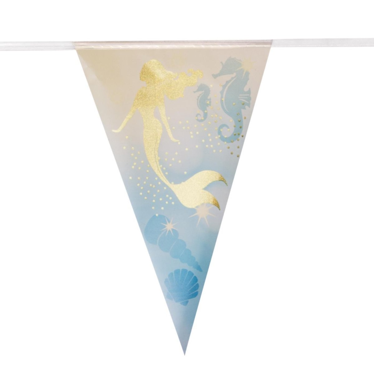 Boland - 4m Foil Mermaid Triangular Bunting - Fancy Dress Central