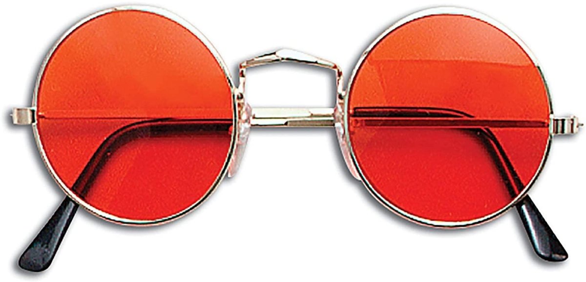Rubies Masquerade Co. (UK) Ltd - John Lennon Glasses (Orange/Gold Frame) - Adult - Fancy Dress Central
