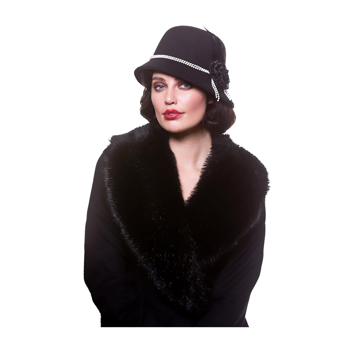 Wicked Costumes Ltd - 20s Cloche Hat with Pearls - Women - Fancy Dress Central