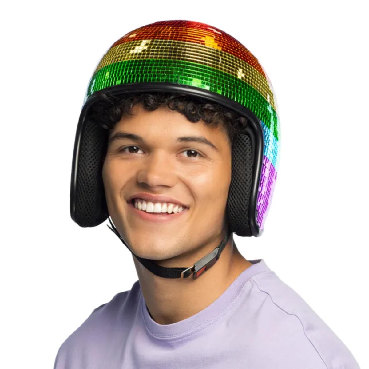 Boland - Disco Helmet (Rainbow) - Adult - Fancy Dress Central