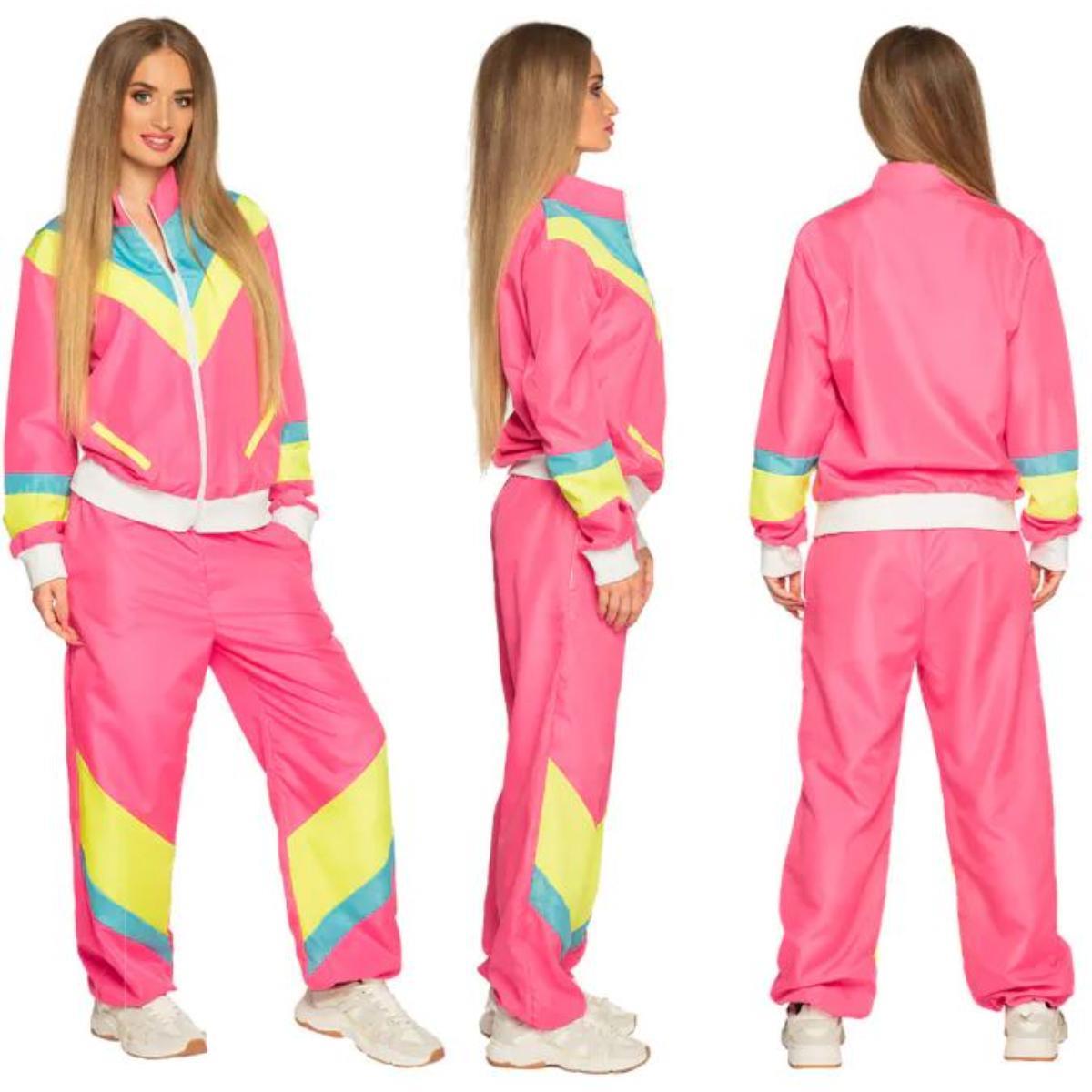 Retro Babe Shell Suit Costume (Neon Pink) - Women