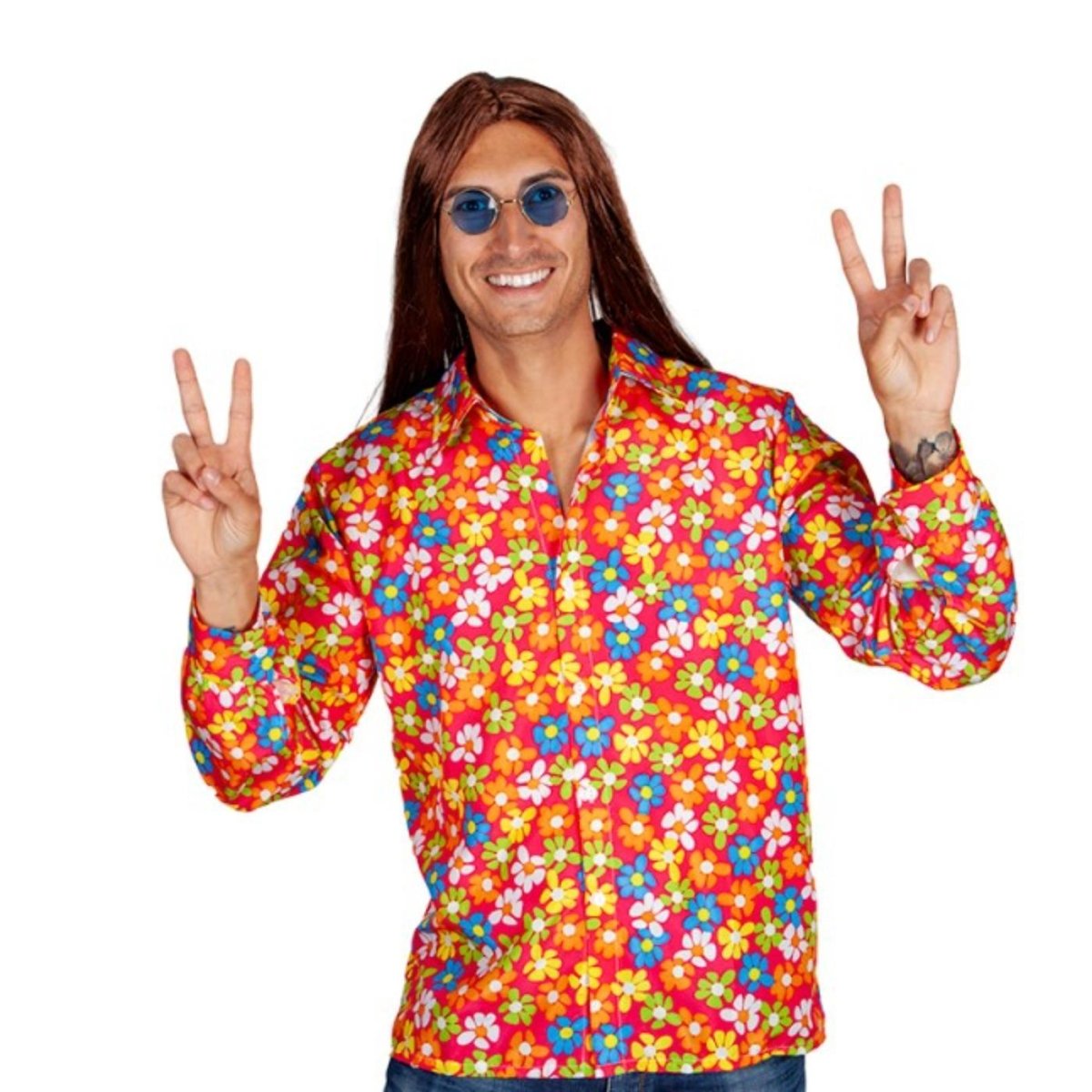 Wicked Costumes - Floral Hippie Shirt - Men - Fancy Dress Central