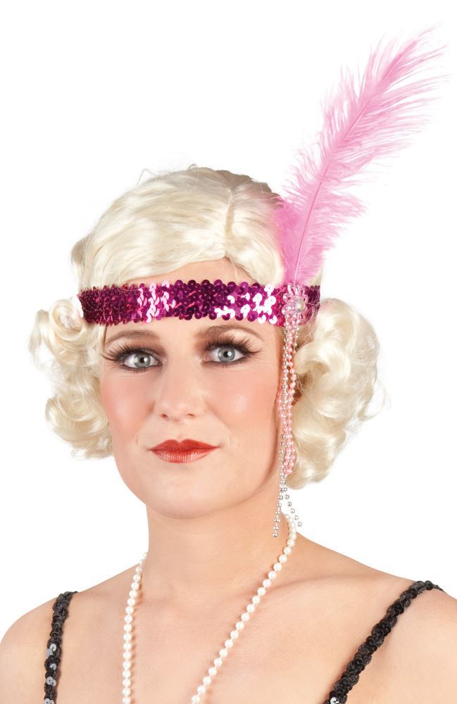 1920s Flapper Headband (Pink) - Women