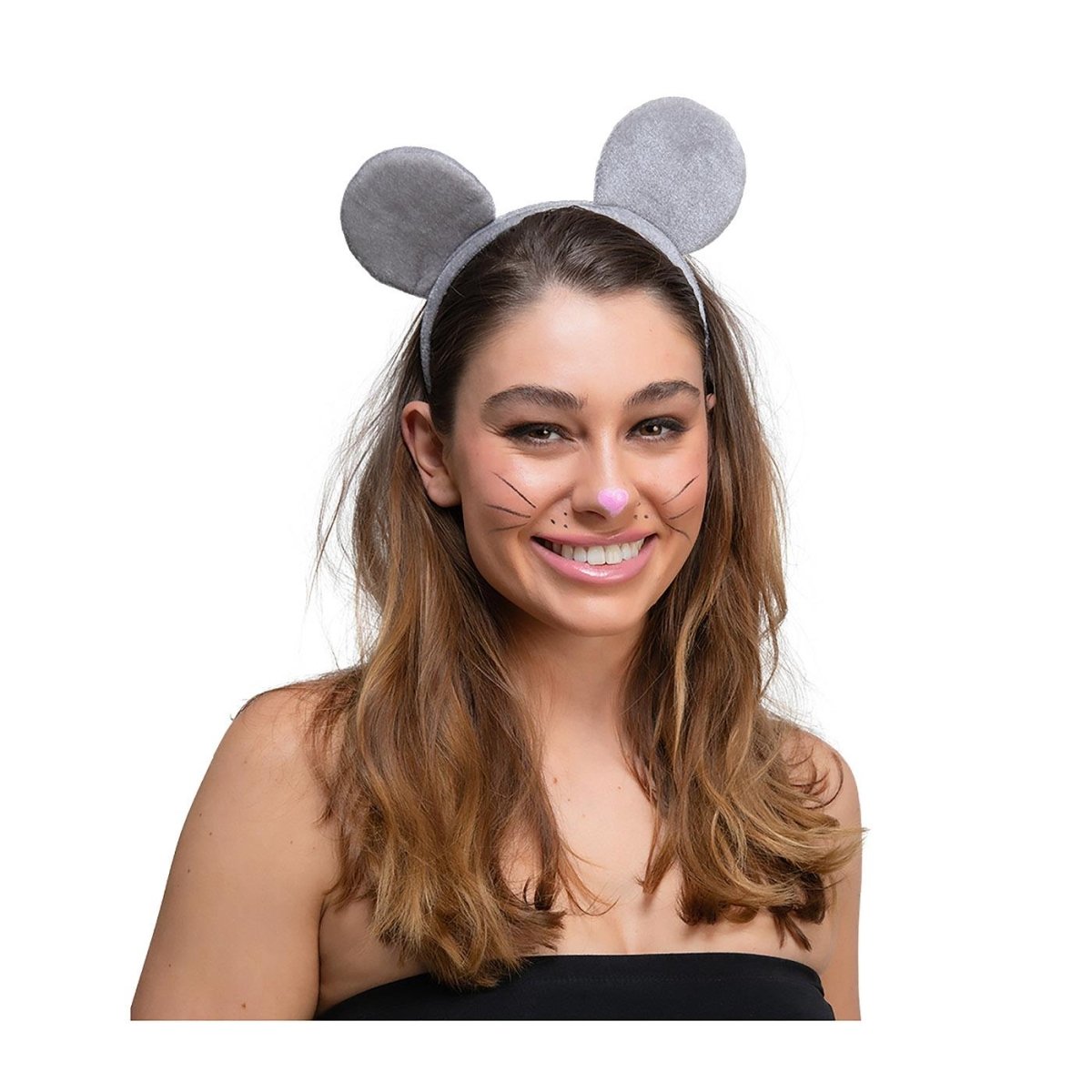 Wicked Costumes Ltd - Velour Ears on a Headband (Mouse) - Adult - Fancy Dress Central