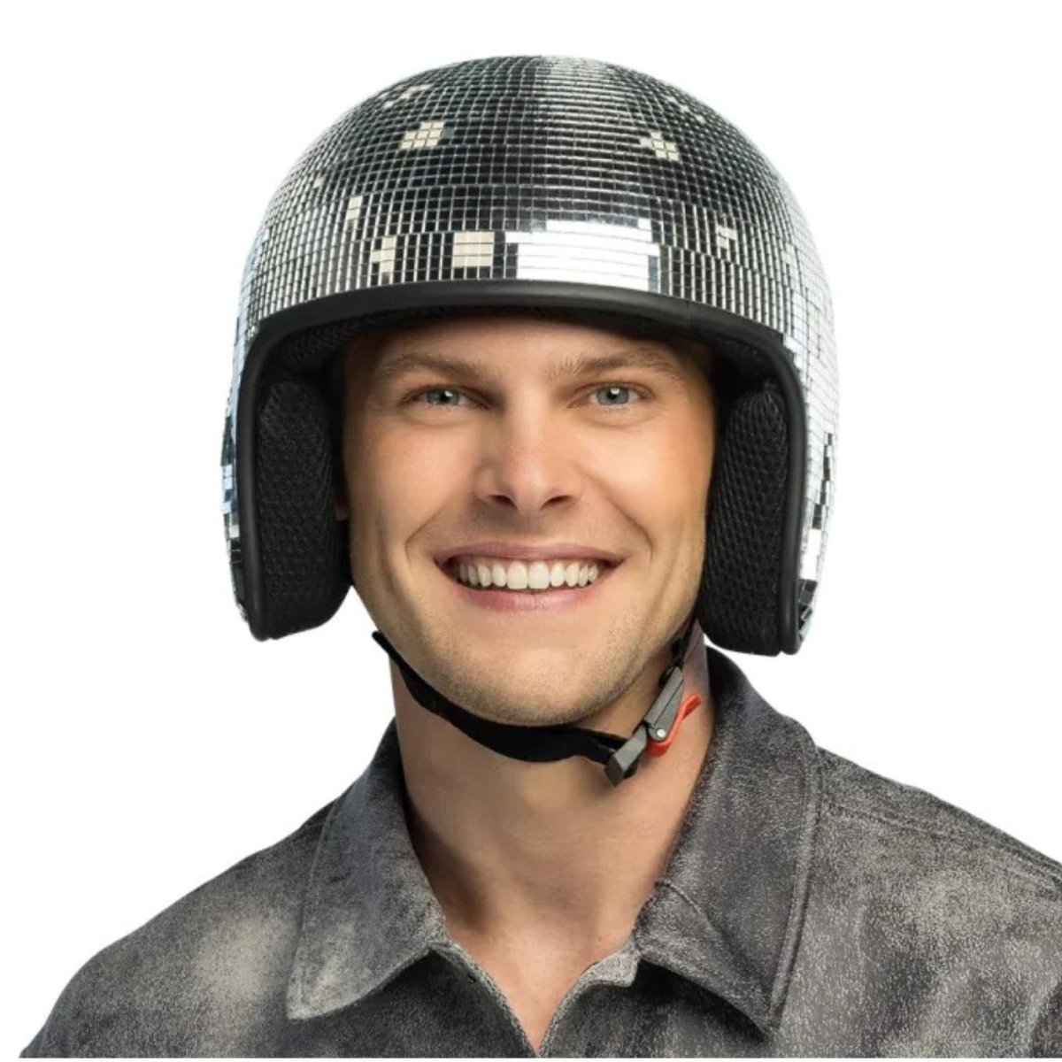 Boland - Disco Helmet (Silver) - Adult - Fancy Dress Central