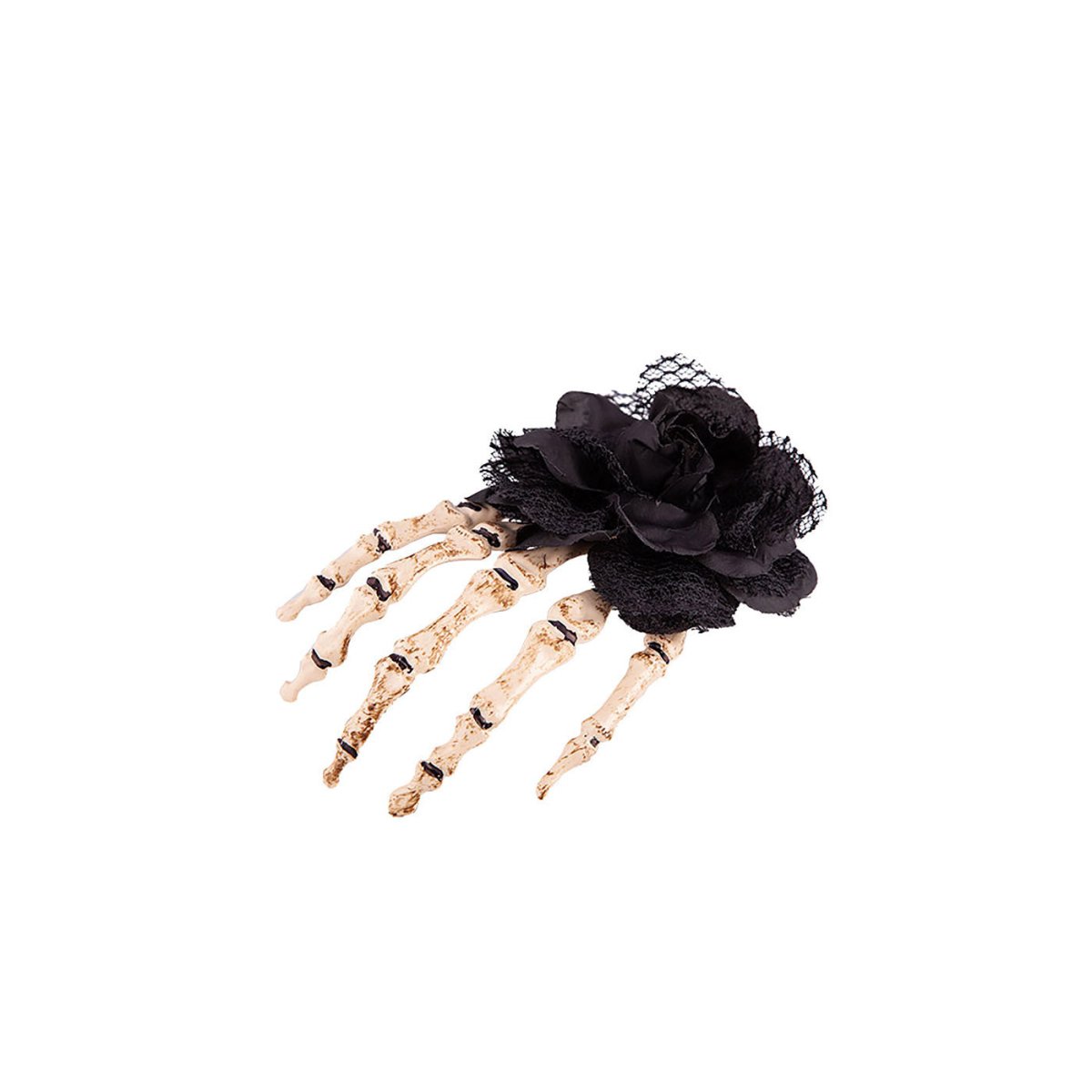 Wicked Costumes Ltd - Skeleton Rose Hair Decoration - Adult - Fancy Dress Central