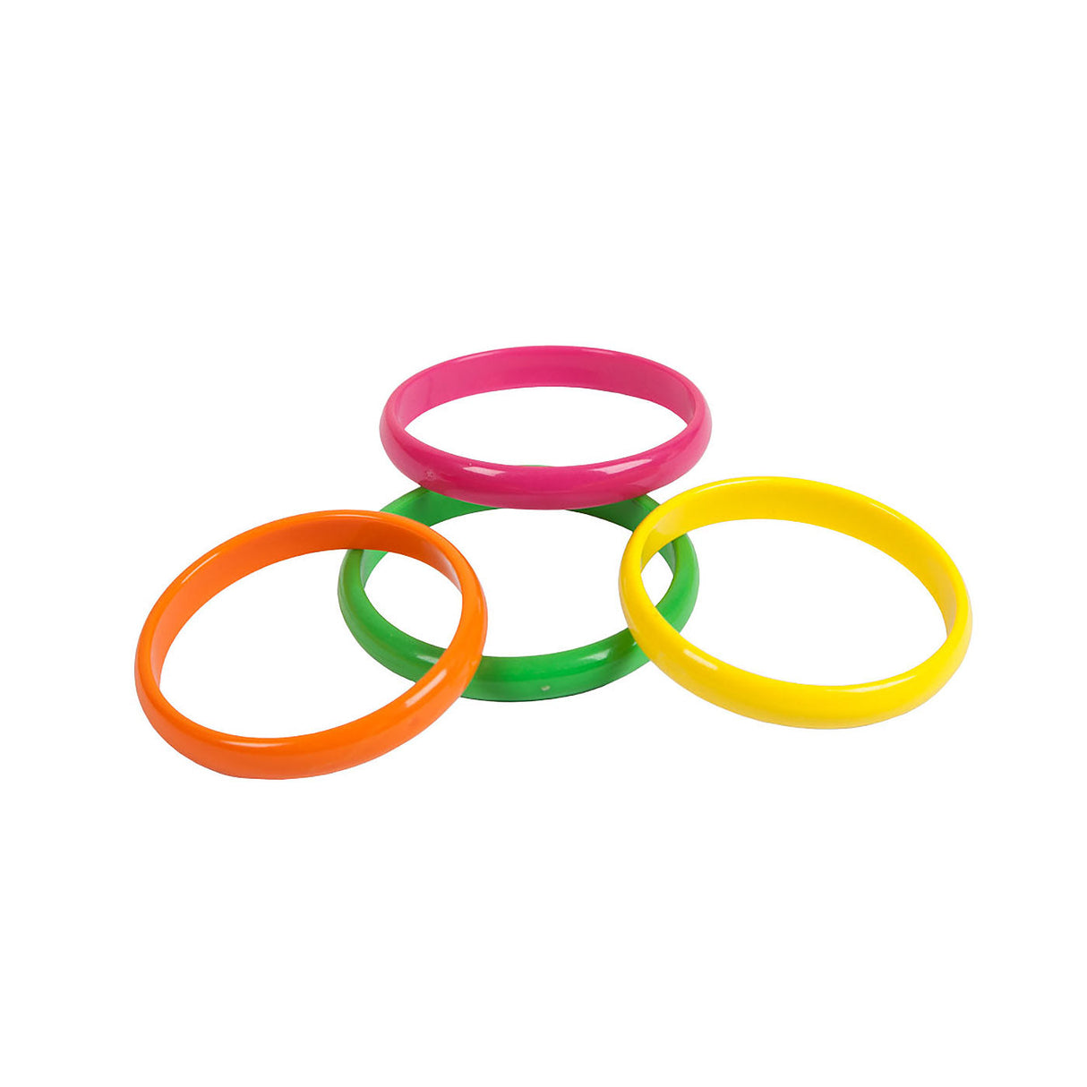 80s Neon Bangle Bracelet Set (4 Piece) - Adult