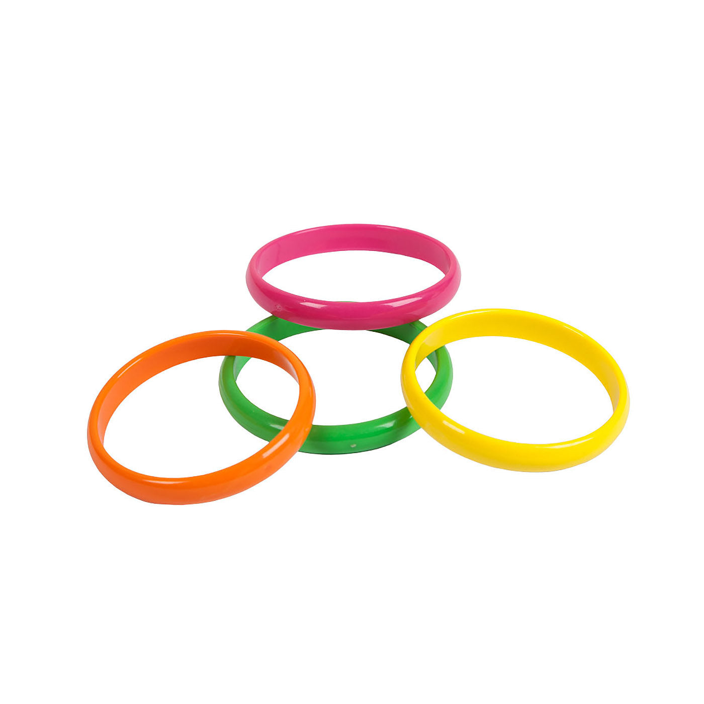 80s Neon Bangle Bracelet Set (4 Piece) - Adult