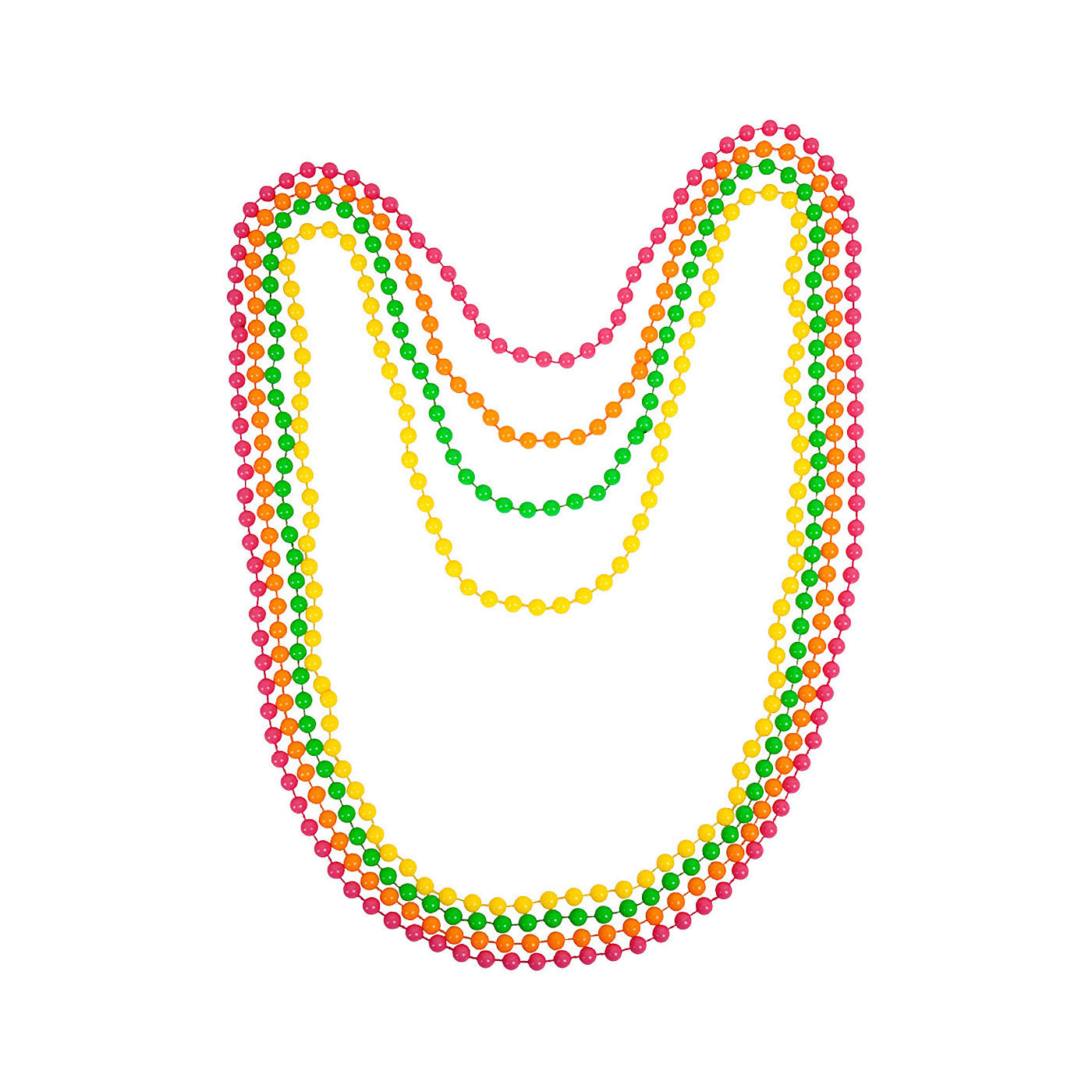 80s Neon Bead Necklace Set - Adult