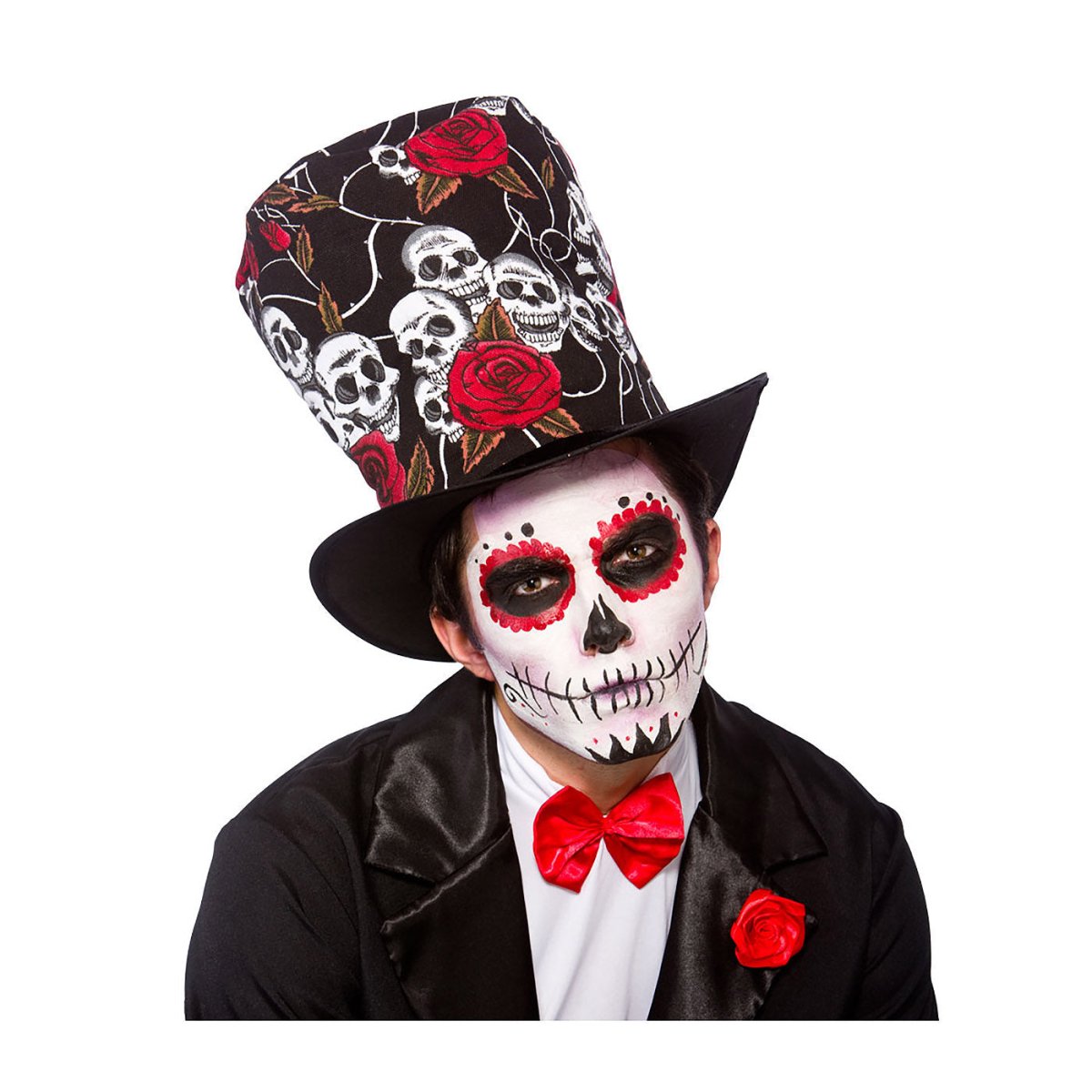 Wicked Costumes Ltd - Day of The Dead Top Hat - Adult - Fancy Dress Central