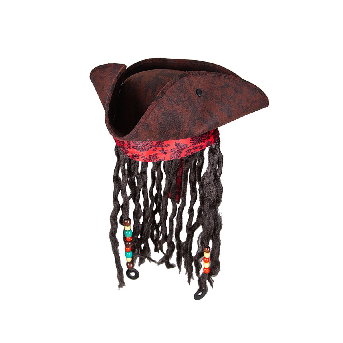 Wicked Costumes Ltd - Pirate Hat with Braids & Beads - Adult - Fancy Dress Central