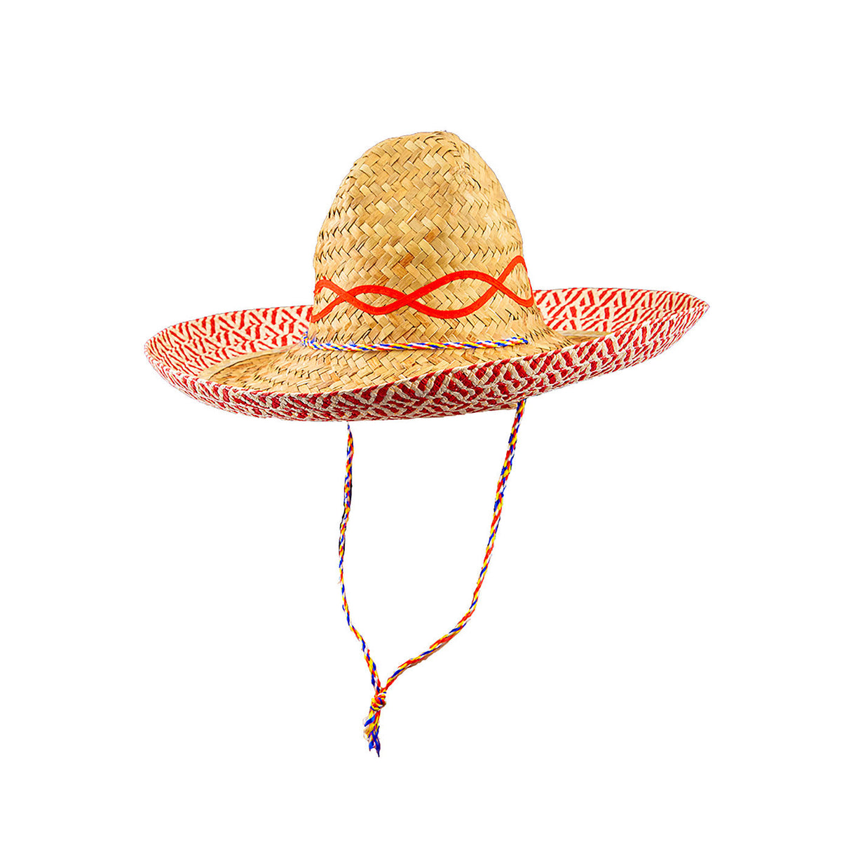 Mexican Sombrero with Red Trim - Adult