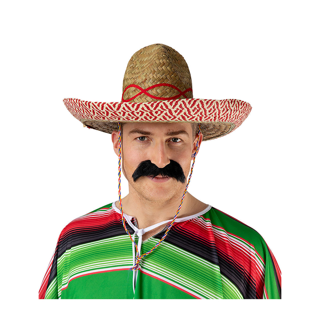 Mexican Sombrero with Red Trim - Adult