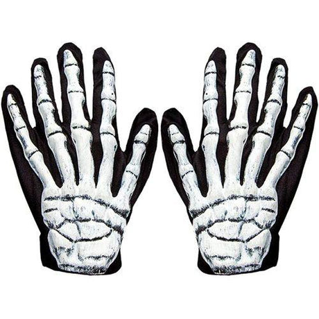 Adult Unisex 3D Skeleton Bones Gloves Fancy Dress Accessory