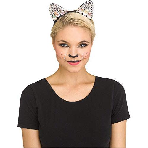 Adult Unisex Jewelled Cat Ears Fancy Dress Accessory - One Size