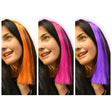 Adult Unisex Neon Clip In Hair Extensions Fancy Dress Accessories (3 Pack)