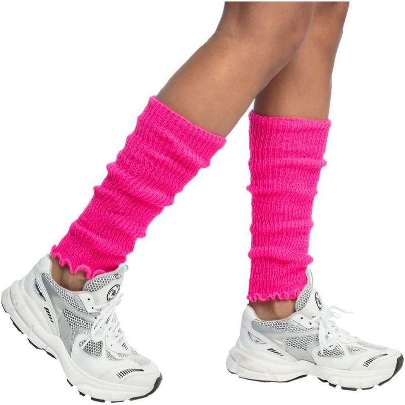 Adult Women's 1980's Dance Aerobic Leg Warmers Fancy Dress Costume Accessory