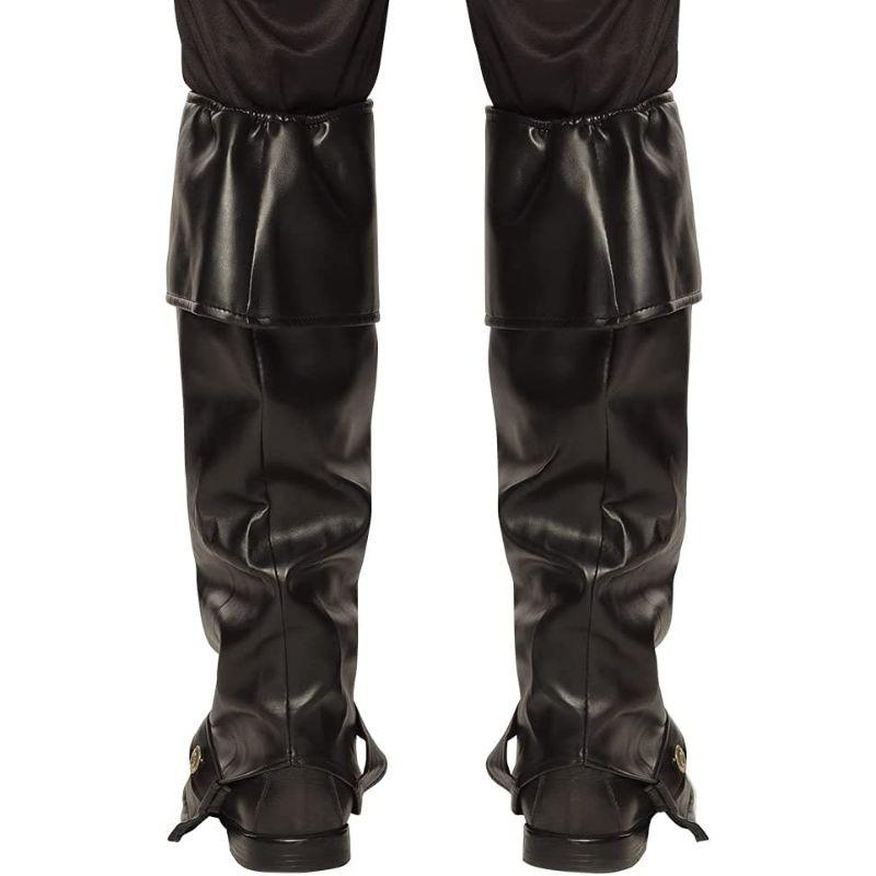 Boland - Black Pirate Boot Covers - Adult - Fancy Dress Central