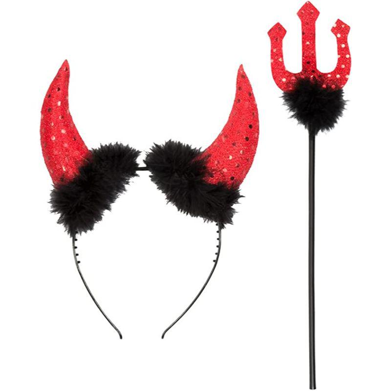 Boland Devil Horns & Fork Set Fancy Dress Accessory