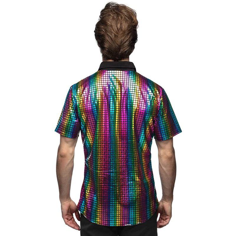 Boland Disco Diamond Rainbow Shirt Men's Fancy Dress