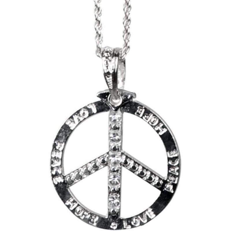Boland - Hippie Peace Sign Medallion Necklace - Fancy Dress Central